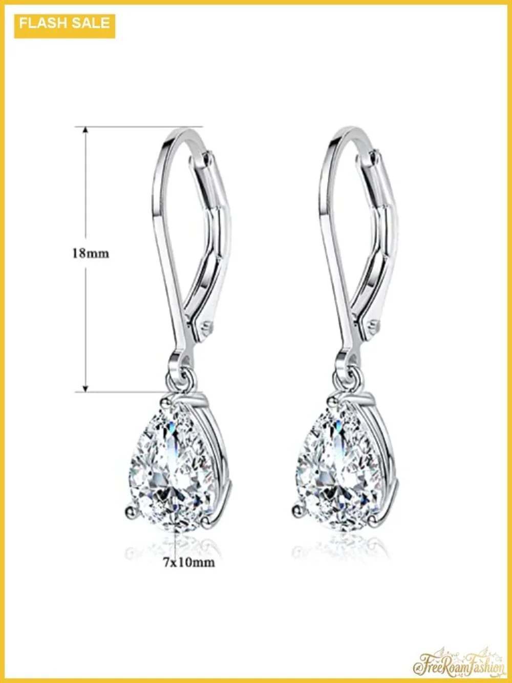 18K Gold Plated Dangle Drop Earrings Teardrop Leverback for Women